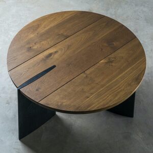 Shona Round Coffee Table (Dark Fumed,Burnt Oak)