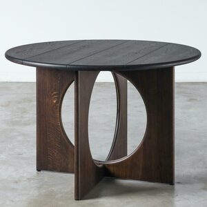 Rio Round Dining Table (Seared Oak,Brass)