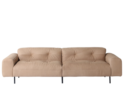 United Strangers - Milan Sofa 4 Seat(Leather : Modern hazelnut,Metal : Distressed Black)L270cm x W102cm xH73cm