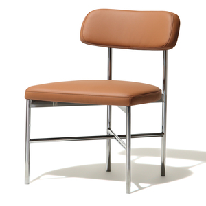 United Stranger - The Yarra Dining Chair(Leather: Modern Hazelnut,Metal: Polished Stainless)L51cm x W59cm x H75cm