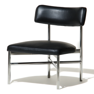 United Strangers - The Yarra Occasional Chair(Leather: Midnight Black,Legs: Polished Stainless)W61xD62xH71cm