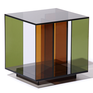 United Strangers - Fragments Side Table (Black Acrylic and Internal in Green and Brown Acrylic)L45cm x W40cm x H45cm