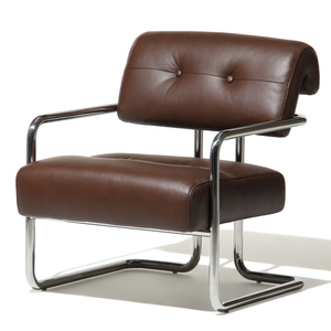 United Stranger - Paddington Occasional Chair ( Leather : Toast dark brown,Leg : Polished stainless )65cm x 77cm x 72cm