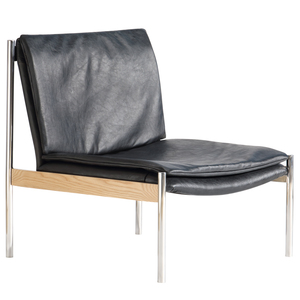 United Stranger - Lincoln Occasional Chair(Fabric : midnight black,Metal : polished stainless)