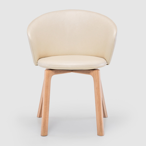 Sketch - Glide Chair upholstered seat (light oak,alabama limestone leather)