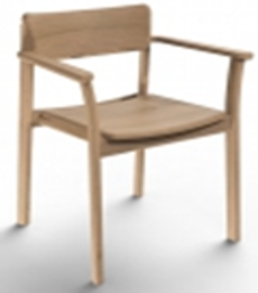Sketch - Poise Arm Chair (Leather: Heritage Saddle, Legs: Ligh Oak)W575xD520xH790cm