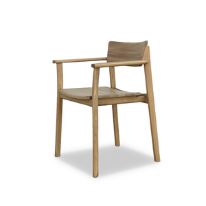 [SD-SKN-DC-POISEARM-001] Sketch - Poise Arm Chair upholstered (Leather1: Alabama 003 Pecan, Legs: Light oak)W575xD520xH790