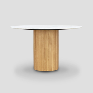 [SD-SKN-DT-TATHRA125-001] Sketch - Tathra 125 table (Top: Marbel Bianco Carrara, Legs: Light oak)dia1250xH750cm