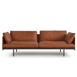 [SD-SKN-SF-BUREAU-001] Natadora - Bureau 220 sofa 3 Seater (Leather2: Heritage 002 Saddle, Legs: Black Metal)