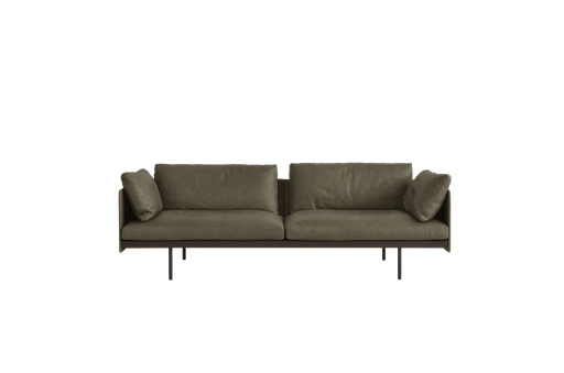 [SD-SKN-SF-BUREAU-002] Natadora - Sofa - Bureau 220 3 Seater (Leather1: Alabama 004 Kale, legs : Black Metal,)